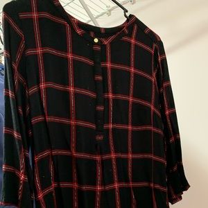 Liz Claiborne plaid blouse